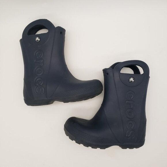 CROCS Kids Handle It Waterproof Boots Children’s size 13 Girls Boys Dark Blue - Picture 4 of 7